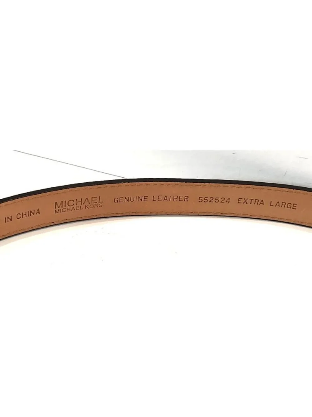 Michael Kors Brown Leather Belt Crocodile Embossed Pattern Size XL 39-43